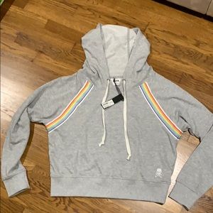 soulcycle grey rainbow sweatshirt hoody